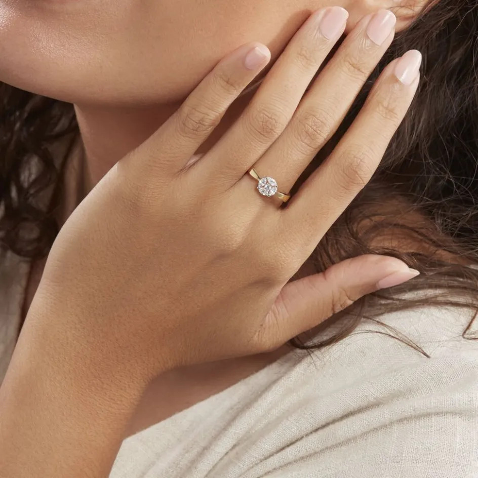 Sale Histoire d'Or Bague Solitaire Maurena Or Jaune Oxyde De Zirconium