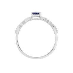 Outlet Histoire d'Or Bague Solitaire Michaela Or Blanc Saphir Et Diamant