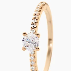 Outlet Histoire d'Or Bague Solitaire Mireilla De Zirconium plaqué or jaune oxyde