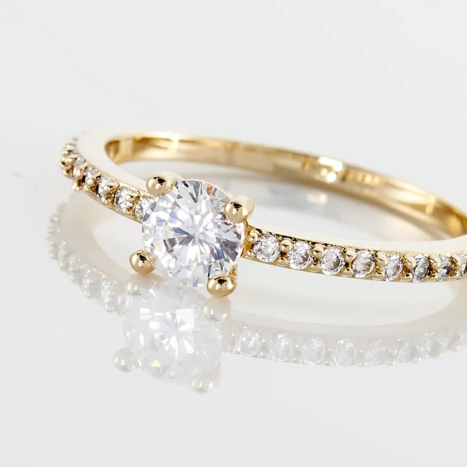 Outlet Histoire d'Or Bague Solitaire Mireilla De Zirconium plaqué or jaune oxyde