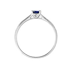 Outlet Histoire d'Or Bague Solitaire Or Blanc Crista Saphir Diamants or blanc saphir