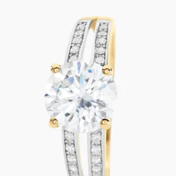 New Histoire d'Or Bague Solitaire Or Jaune Anthyme Oxyde De Zirconium or jaune oxyde