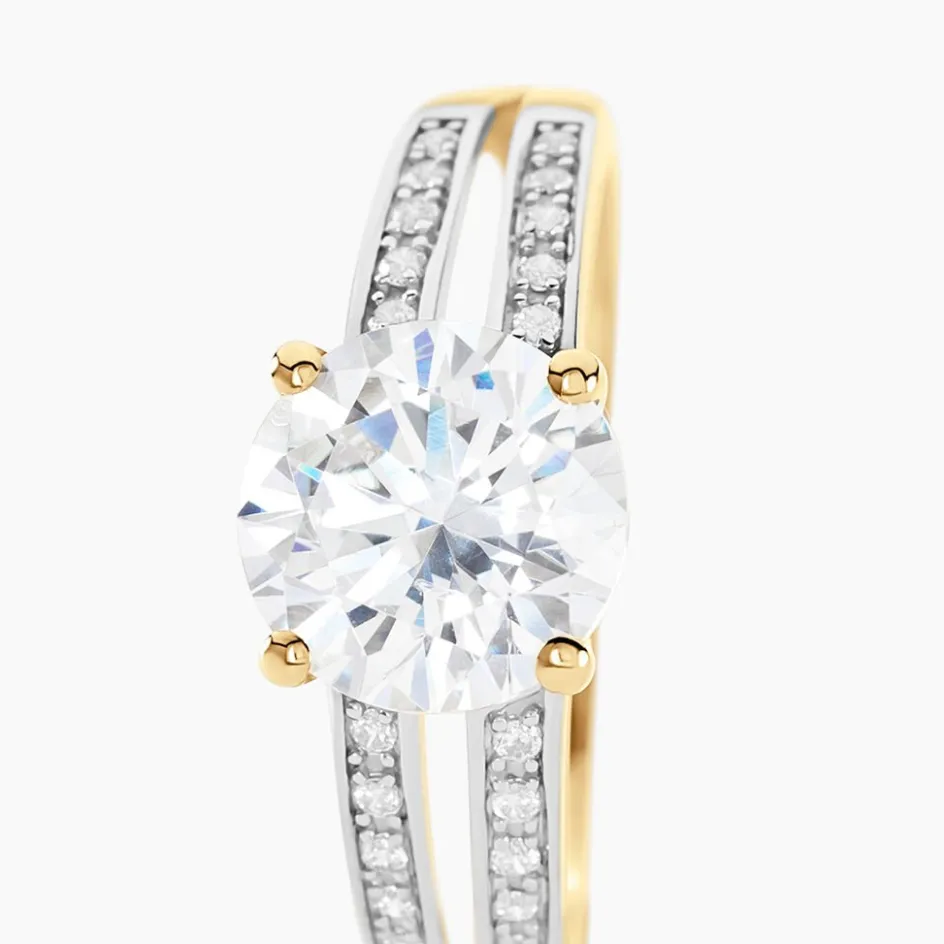 New Histoire d'Or Bague Solitaire Or Jaune Anthyme Oxyde De Zirconium or jaune oxyde