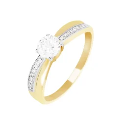 Outlet Histoire d'Or Bague Solitaire Raska Or Jaune Oxyde De Zirconium