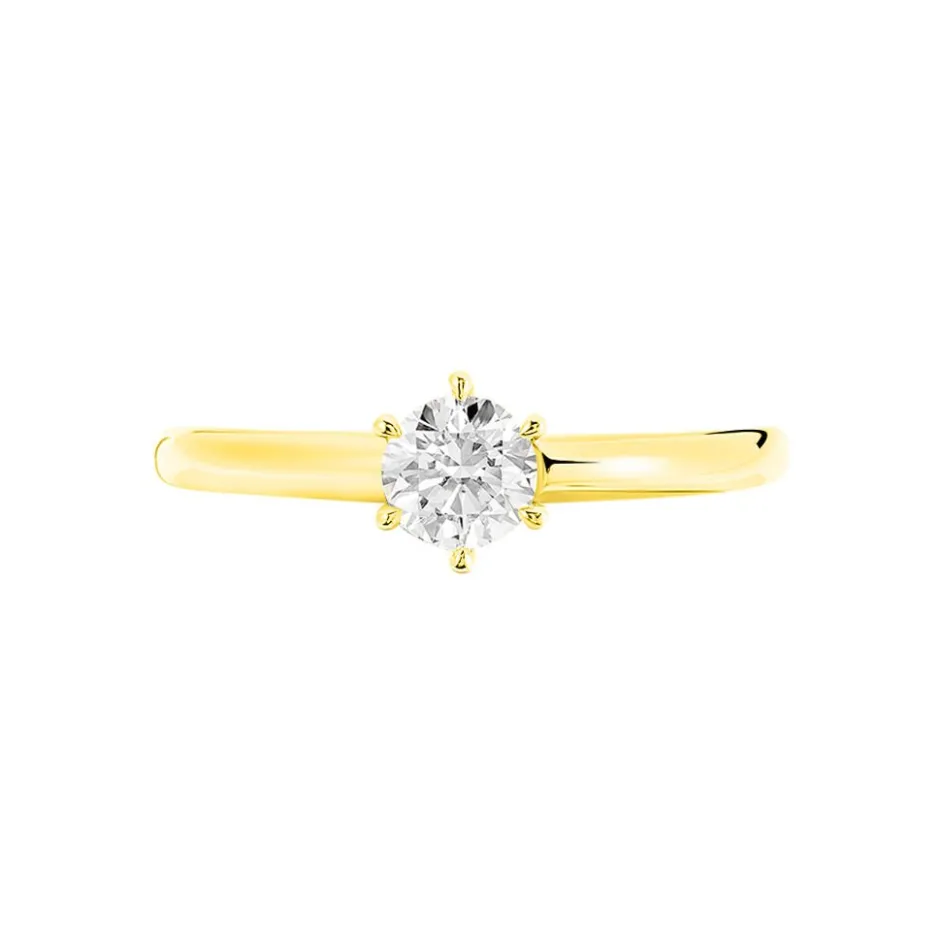 Clearance Histoire d'Or Bague Solitaire Ruken Or Jaune Diamant