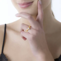 Clearance Histoire d'Or Bague Solitaire Ruken Or Jaune Diamant