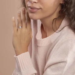 Best Histoire d'Or Bague Solitaire Shandrany Argent Blanc Oxyde De Zirconium