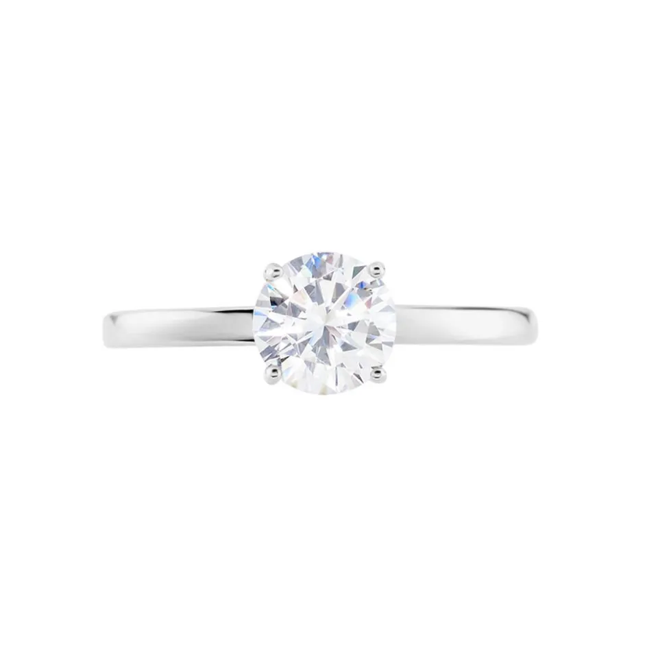 Best Histoire d'Or Bague Solitaire Stella Argent Blanc Oxyde De Zirconium