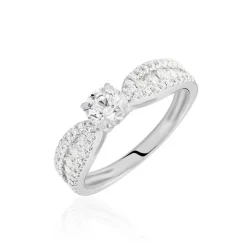 Histoire d'Or Bague Solitaire Stockholm Or Blanc Diamant Synthetique* Bagues|Bagues Avec Pierre