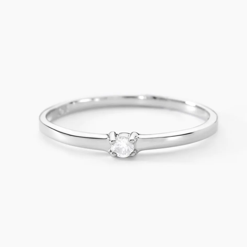 Best Histoire d'Or Bague Solitaire Superposition Or Blanc Diamant