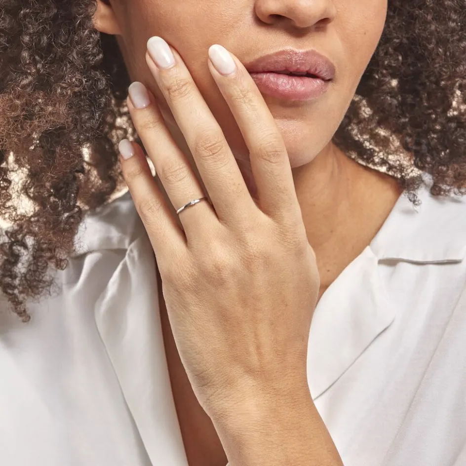 Best Histoire d'Or Bague Solitaire Superposition Or Blanc Diamant