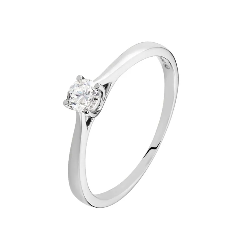 Best Histoire d'Or Bague Solitaire Victoria Platine Blanc Diamant
