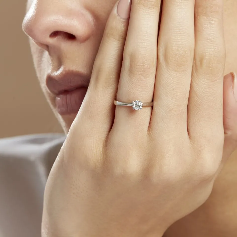 Best Histoire d'Or Bague Solitaire Victoria Platine Blanc Diamant