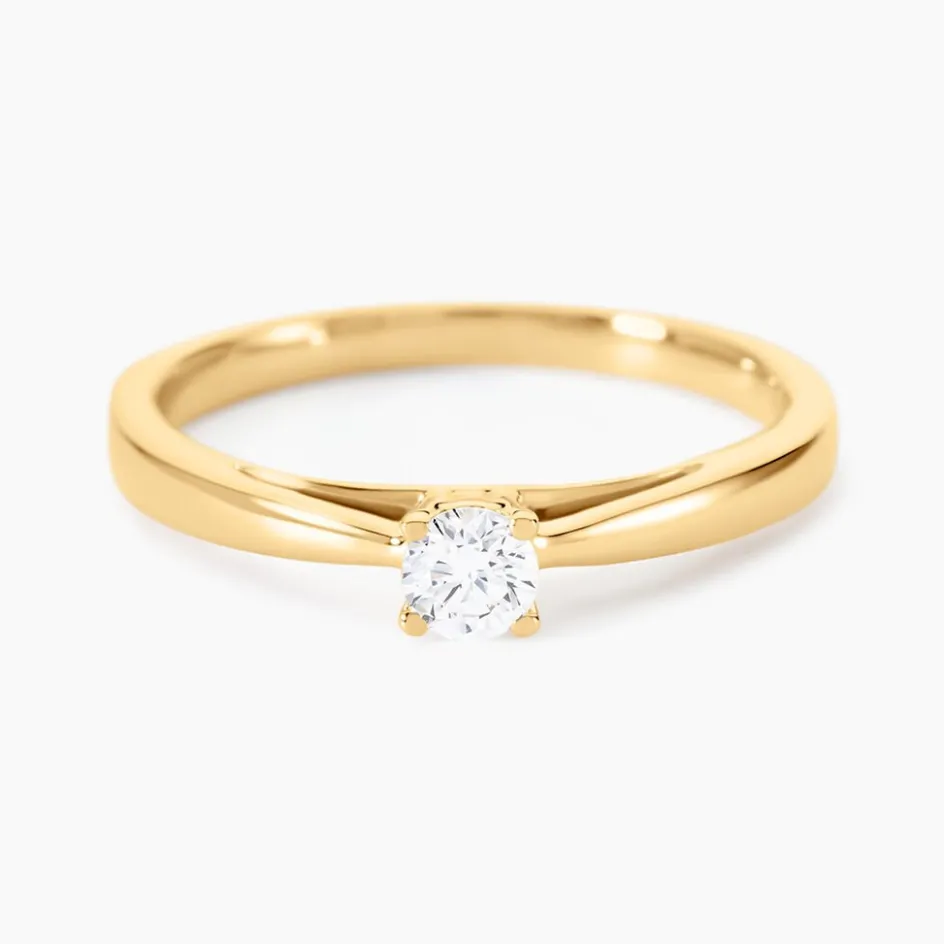 Discount Histoire d'Or Bague Soltaire Iris or jaune diamant