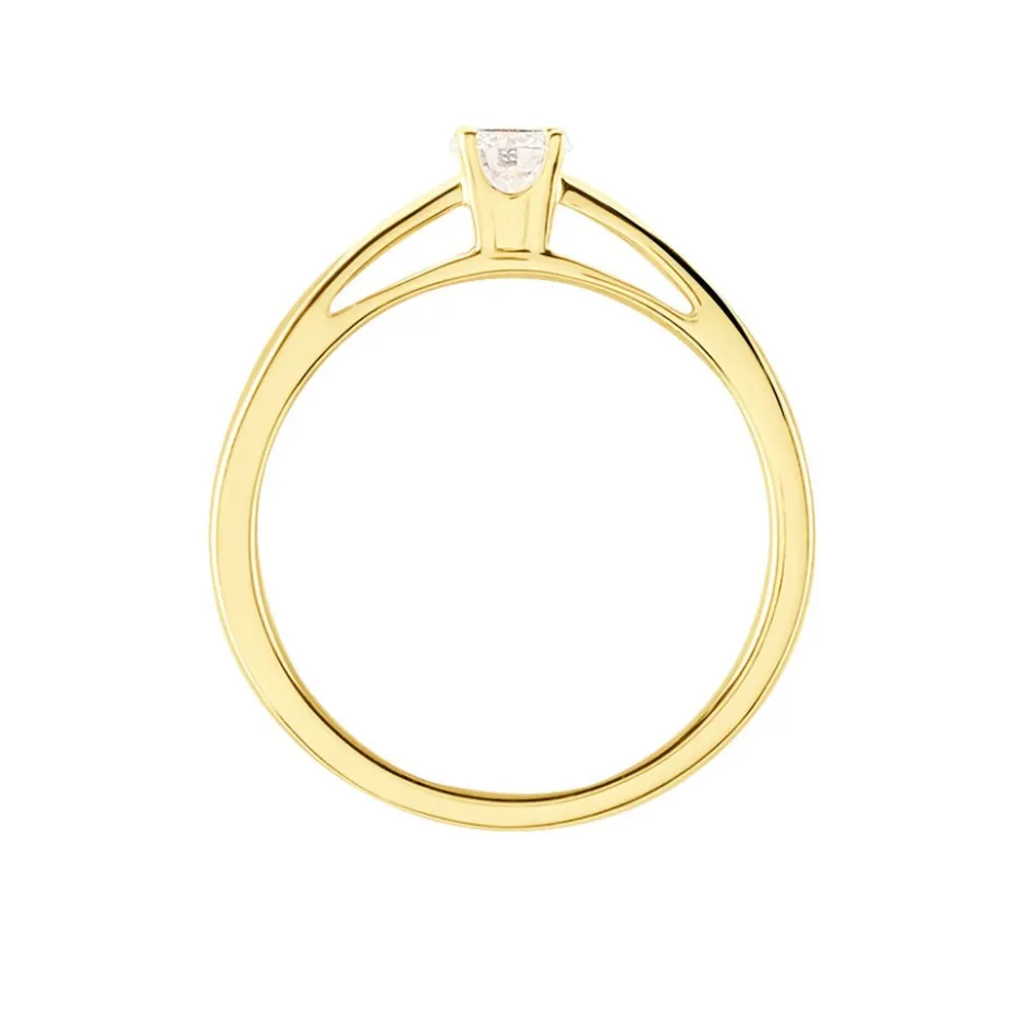 Discount Histoire d'Or Bague Soltaire Iris or jaune diamant