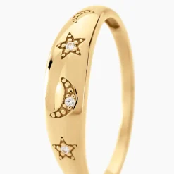 Sale Histoire d'Or Bague Stellar Or Jaune Oxyde De Zirconium