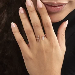 Clearance Histoire d'Or Bague Tea Argent Blanc Rose Oxyde De Zirconium argent blanc oxyde