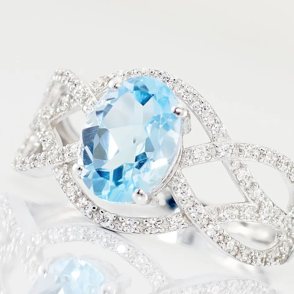 Histoire d'Or Bague Tina Or Blanc Topaze Et Oxyde De Zirconium* Bagues|Bagues Avec Pierre