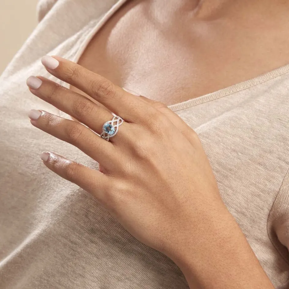 Histoire d'Or Bague Tina Or Blanc Topaze Et Oxyde De Zirconium* Bagues|Bagues Avec Pierre