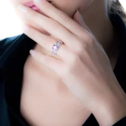 Best Histoire d'Or Bague Tina Or Blanc Topaze Et Diamant or blanc topaze rose