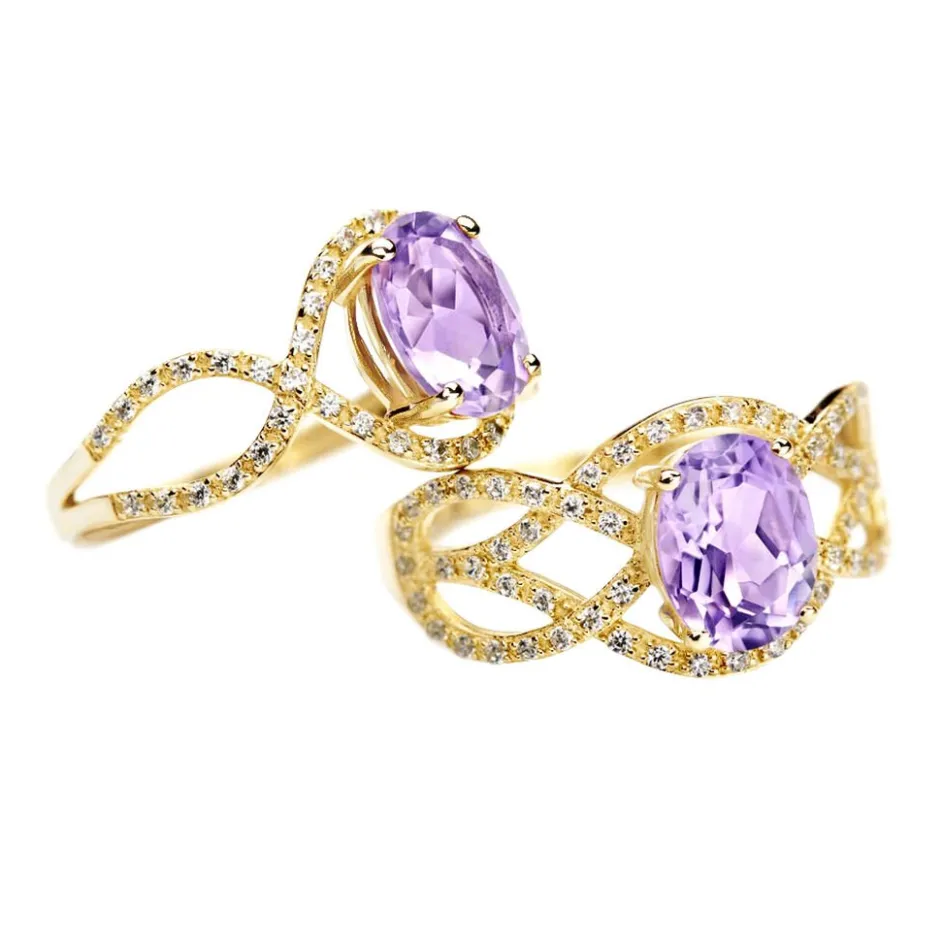 Histoire d'Or Bague Tina Or Jaune Amethyste Et Oxyde De Zirconium or jaune amethyste violette