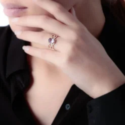 Clearance Histoire d'Or Bague Tina Or Rose Amethyste Et Diamant