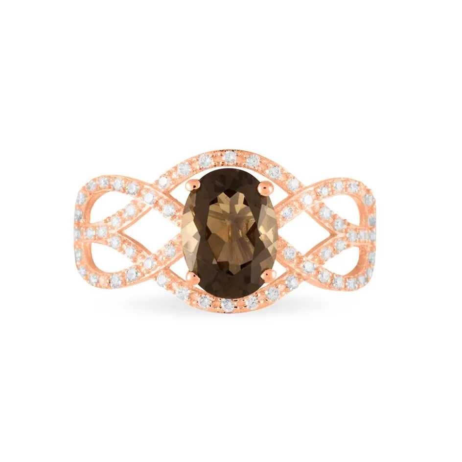 Outlet Histoire d'Or Bague Tina Or Rose Quartz Et Diamant