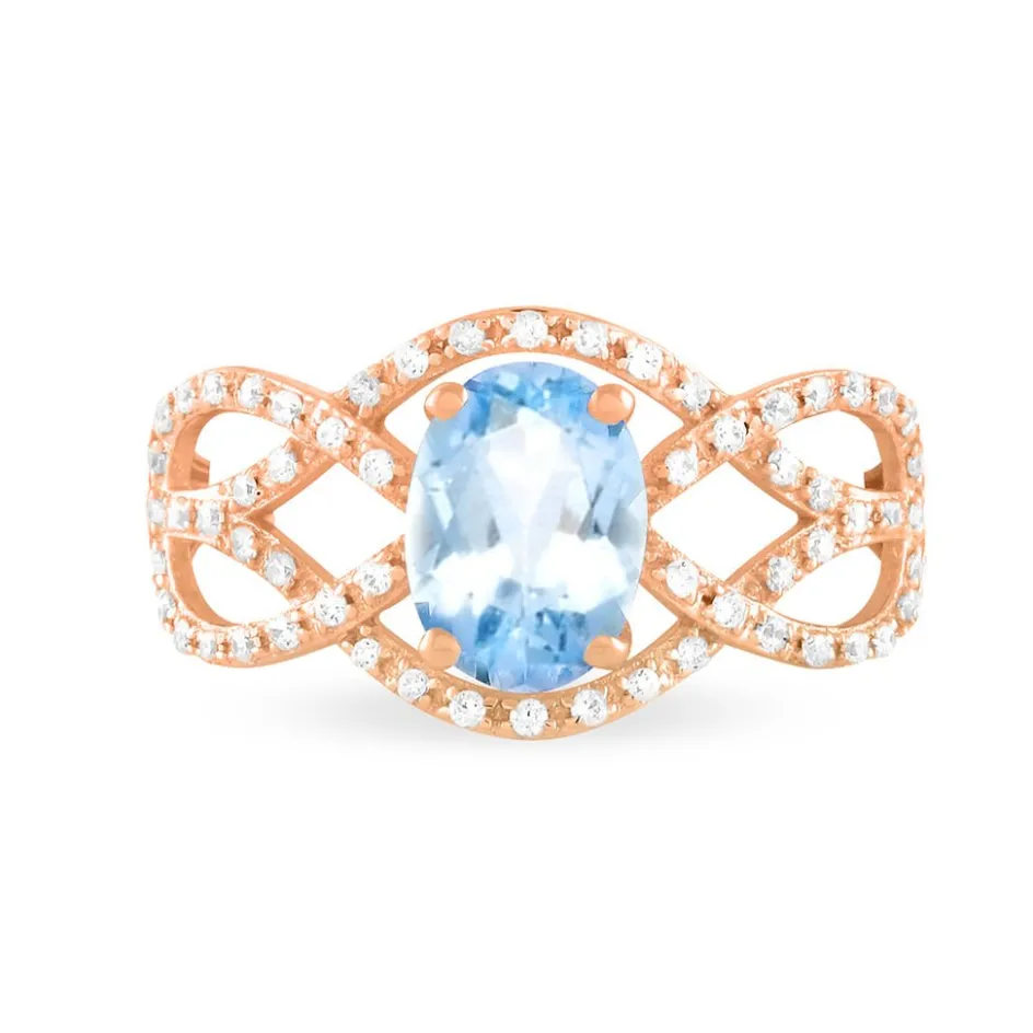 Clearance Histoire d'Or Bague Tina Or Rose Topaze Et Diamant