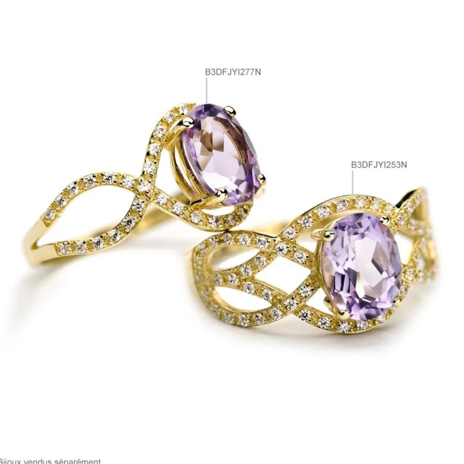 Clearance Histoire d'Or Bague Tina Or Rose Topaze Et Diamant