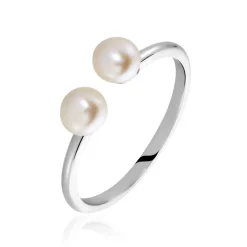 Clearance Histoire d'Or Bague Ull Argent Blanc Perle De Culture