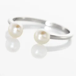 Clearance Histoire d'Or Bague Ull Argent Blanc Perle De Culture