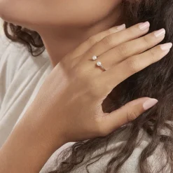 Clearance Histoire d'Or Bague Ull Argent Blanc Perle De Culture