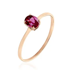 Outlet Histoire d'Or Bague Valentino Or Rose Rhodolite or rose rhodolite rouge