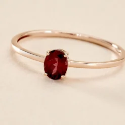 Outlet Histoire d'Or Bague Valentino Or Rose Rhodolite or rose rhodolite rouge