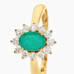 New Histoire d'Or Bague Vladimir Diamants or jaune emeraude