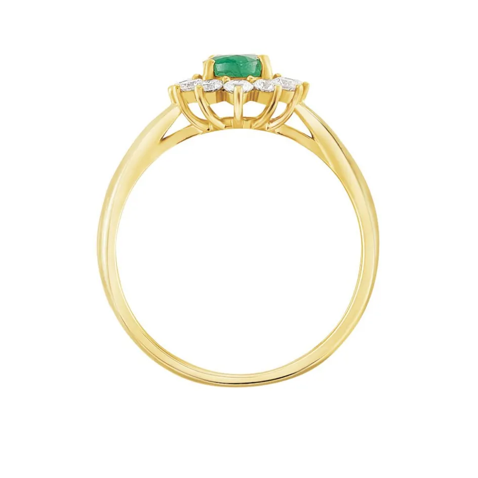 New Histoire d'Or Bague Vladimir Diamants or jaune emeraude