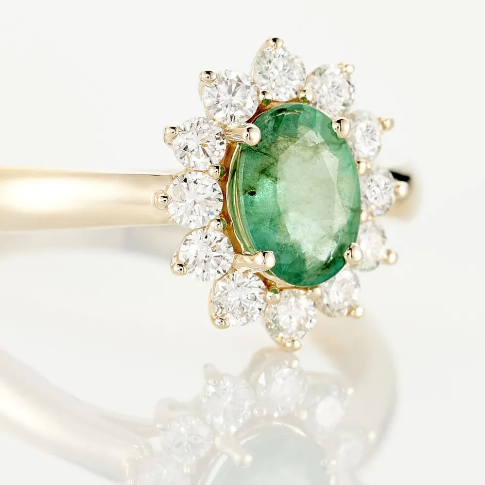 New Histoire d'Or Bague Vladimir Diamants or jaune emeraude