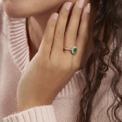 New Histoire d'Or Bague Vladimir Diamants or jaune emeraude