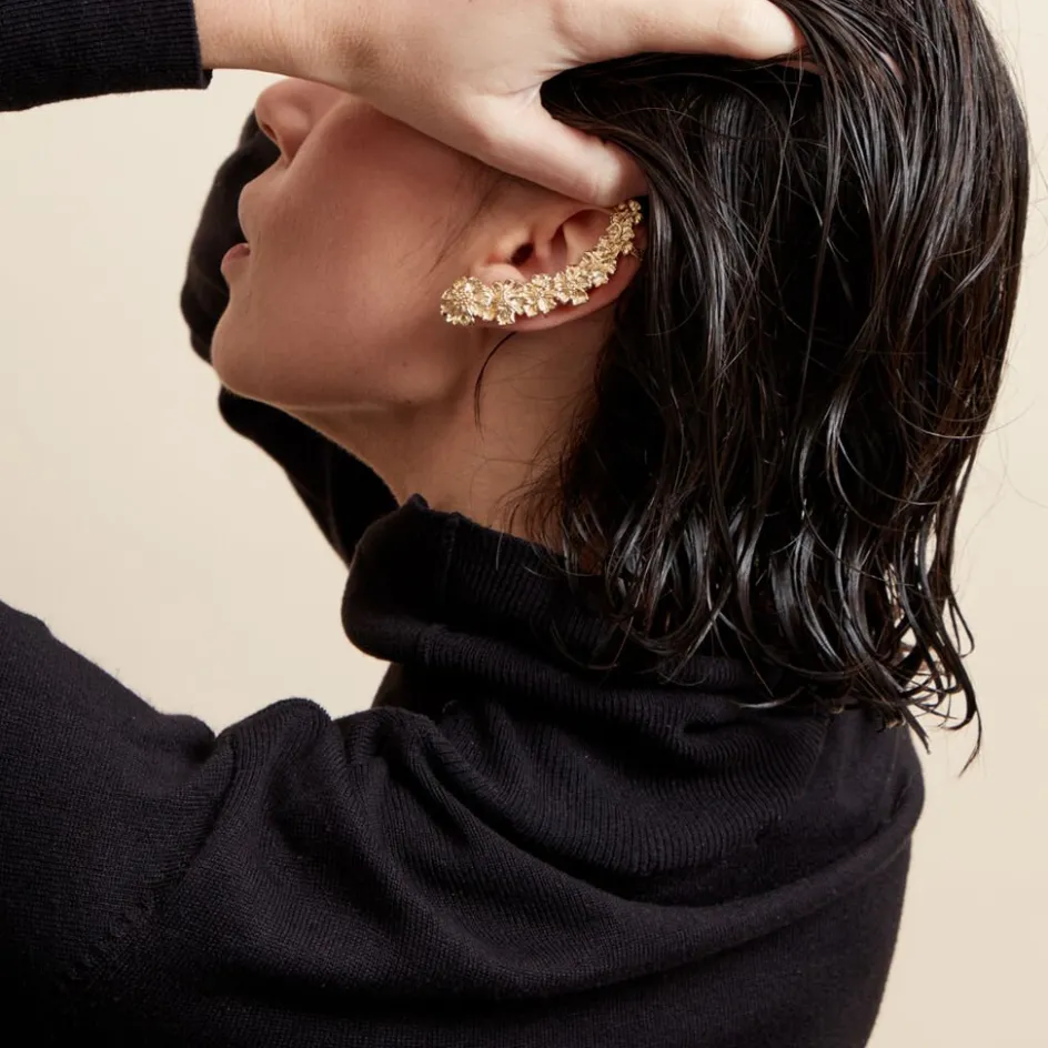 Best Histoire d'Or Bijou D'oreille Grimpant Unitaire Acier Inoxydable Jaune Dyonis