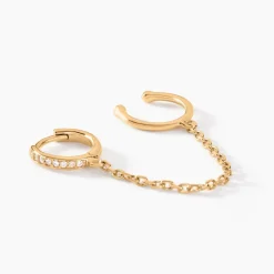 Best Histoire d'Or Bijou D'oreille Plaqué Or Maurizio Oxydes De Zirconium