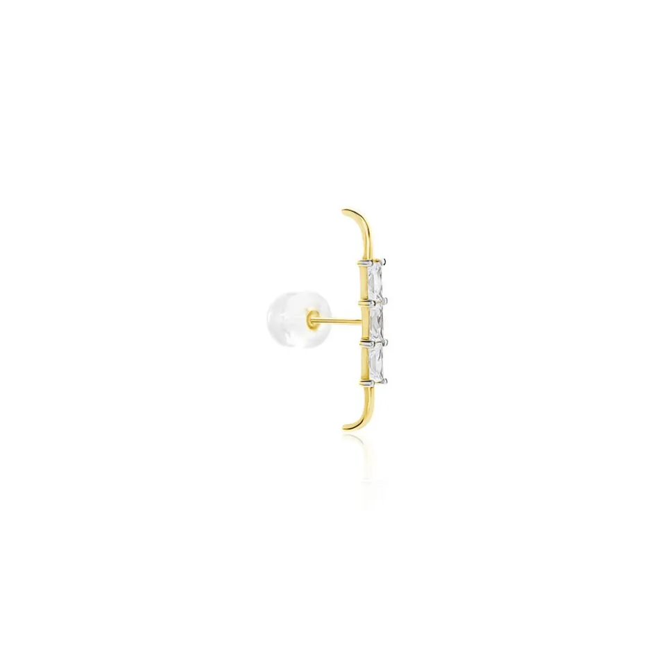 Outlet Histoire d'Or Bijou D'oreille Unitaire Alon Or Jaune Oxyde De Zirconium