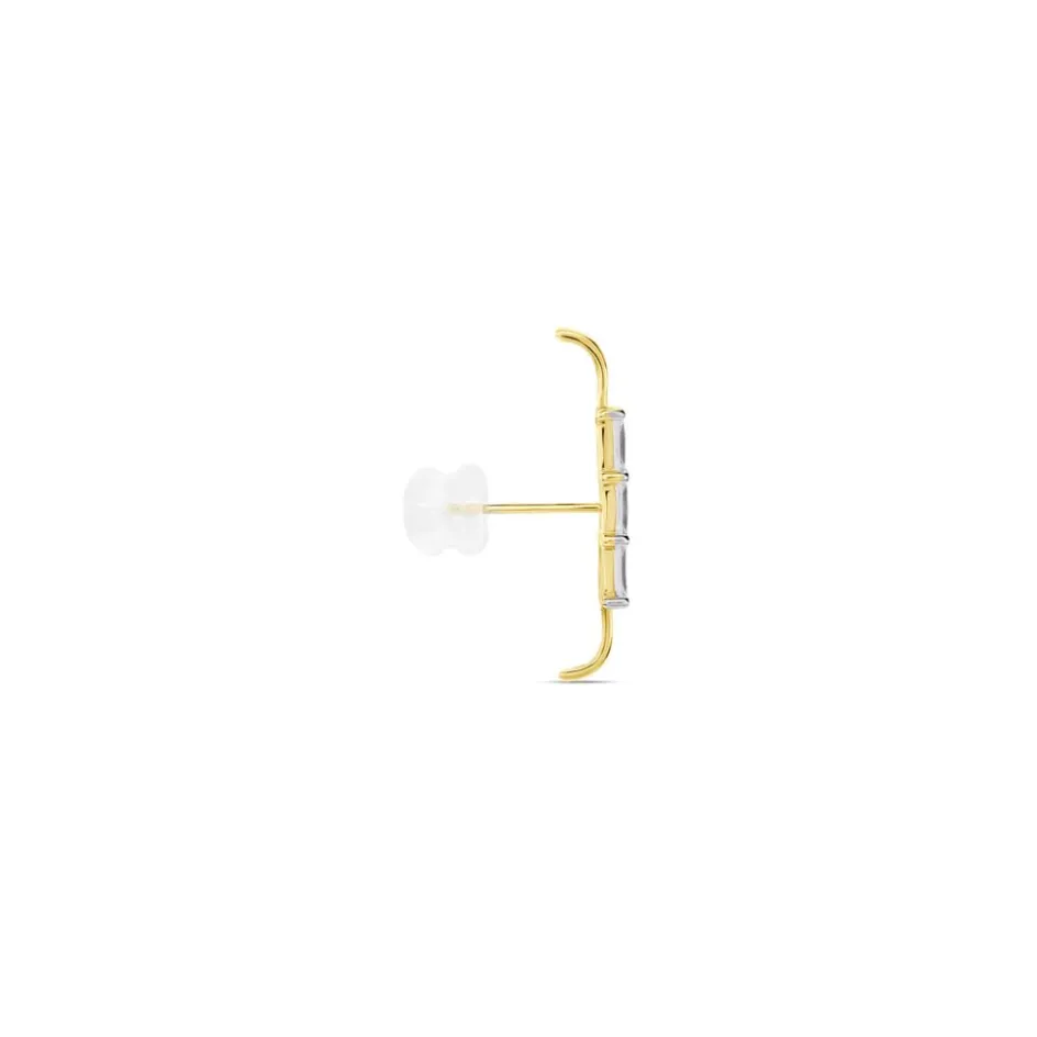 Outlet Histoire d'Or Bijou D'oreille Unitaire Alon Or Jaune Oxyde De Zirconium
