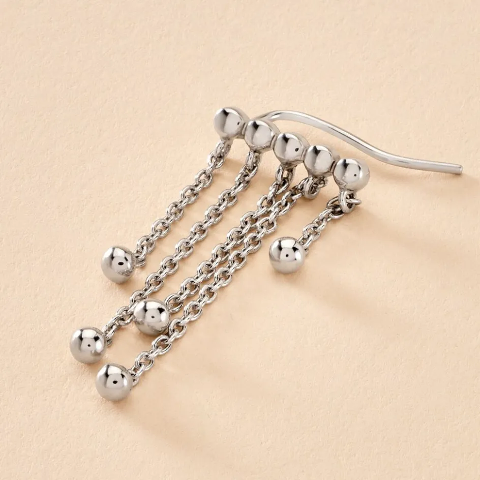 Best Histoire d'Or Bijou D'oreille Unitaire Fancy Argent Blanc