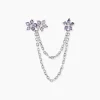 Online Histoire d'Or Bijou D'oreille Unitaire Purple Bloom Argent Blanc Oxyde De Zirconium