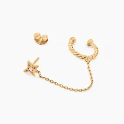 Best Histoire d'Or Bijou D'oreille Unitaire Plaqué Or Sweyn Oxyde De Zirconium