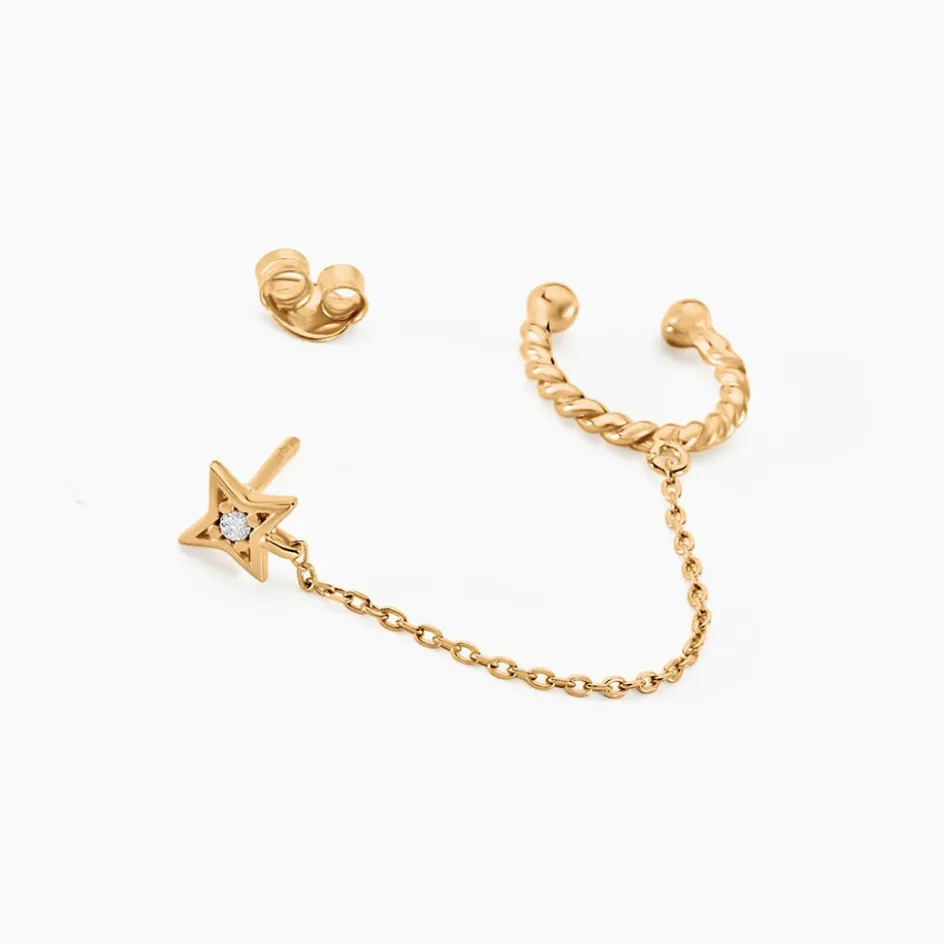 Best Histoire d'Or Bijou D'oreille Unitaire Plaqué Or Sweyn Oxyde De Zirconium