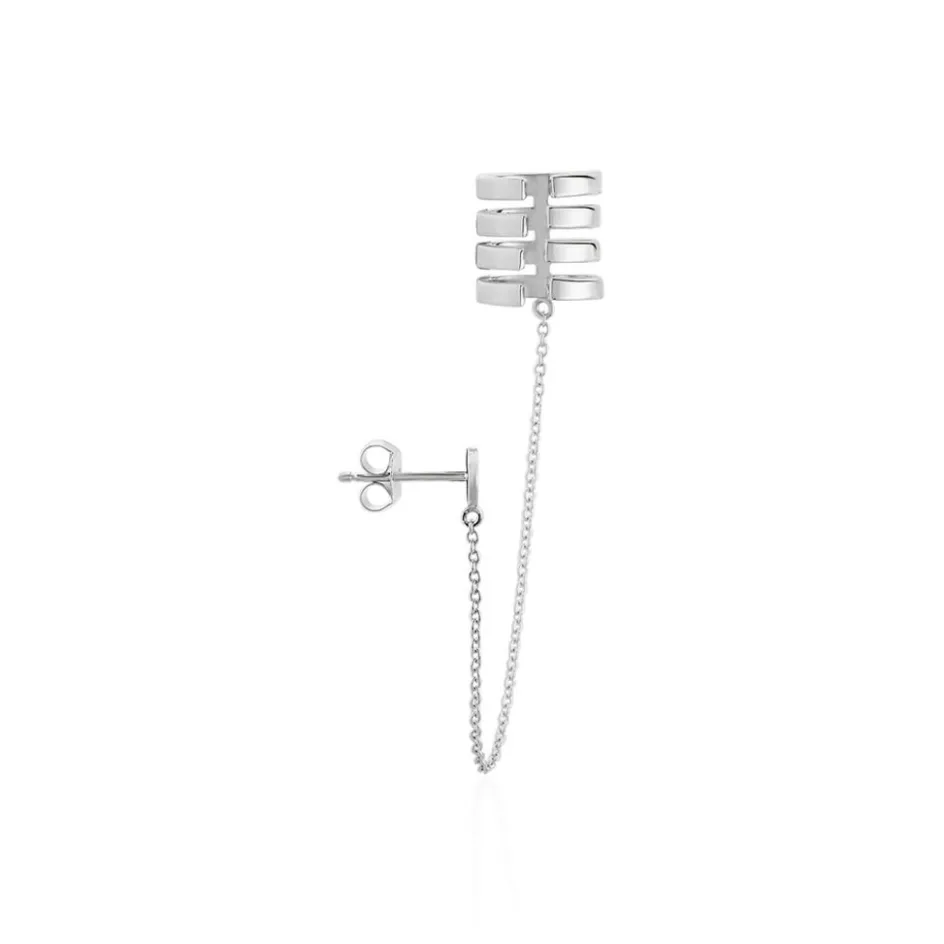 Online Histoire d'Or Bijou D'oreille Unitaire Trina Argent Blanc