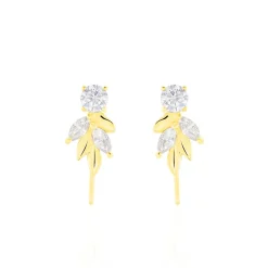 Hot Histoire d'Or Bijoux D'oreilles Alexine Or Jaune Oxyde De Zirconium