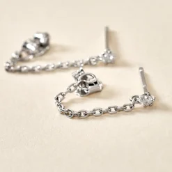 Clearance Histoire d'Or Bijoux D'oreilles Fantaisia Argent Blanc Oxyde De Zirconium