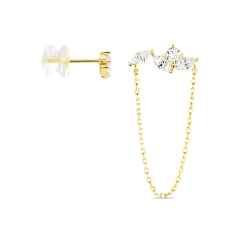 Hot Histoire d'Or Bijoux D'oreilles Krystine Or Jaune Oxyde De Zirconium